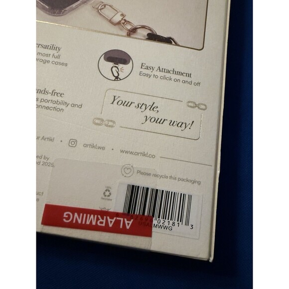 Artikl Wristlet Phone Strap White 11.8" Gold Compatible W/all The Smartphones - Picture 7 of 8